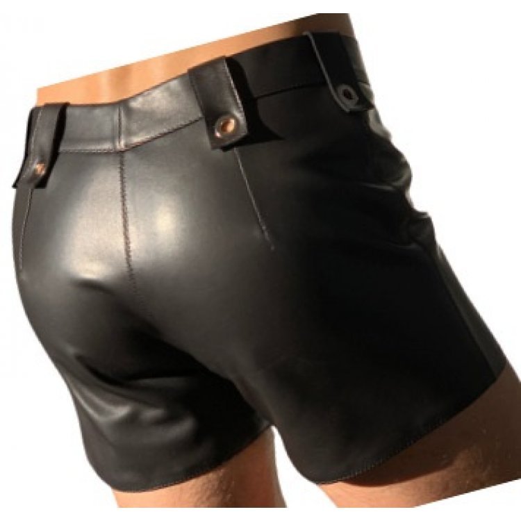 High-Fashion Black Sheepskin Leather Shorts for Men | Free Shipping ...