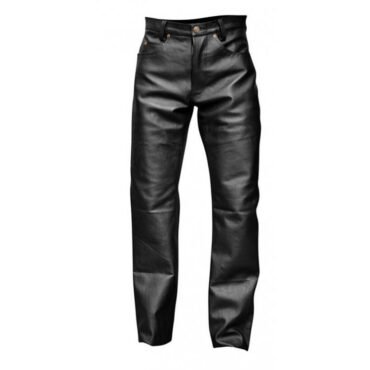 Mens Skinny Punk Style Black Leather Trouser Pants