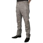 Men's Smart Casual Gray Leather Trousers Jeans Pants - Modern Elegance