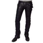 Men's Vintage Rocker Look Soft Black Leather Pants - Timeless Rebellion