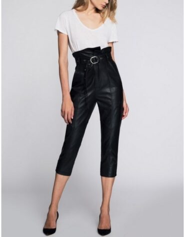 Tailored Fit High Waisted Pure Lambskin Leather Pant for Women