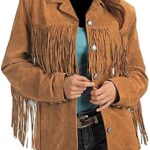 Women's Cowgirl Suede Leather Winter Jacket