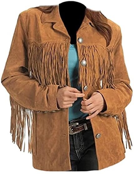 Women's Fashion Cowgirl Suede Leather Jacket For Winters