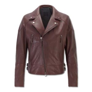 Brown Mens Leather Biker Jacket