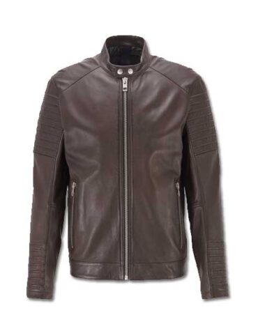 Brown Mens Leather Motorcycle Jacket