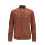 RideElegance Classic Brown Men's Leather Biker Jacket