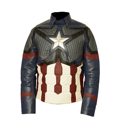 Avengers Endgame Captain America Faux Leather Jacket Cosplay