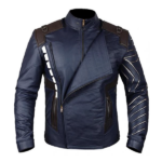 Blue New Style Celebrities Leather Jacket