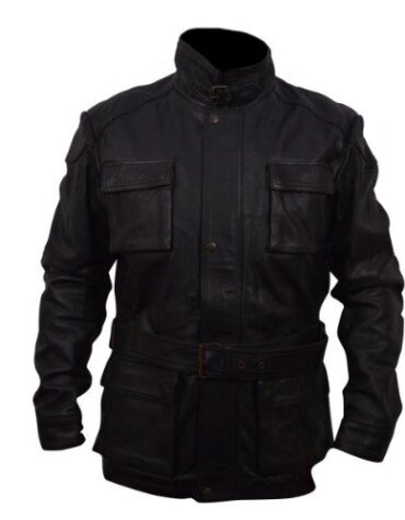 Bane Box Pockets Black Faux Leather Jacket