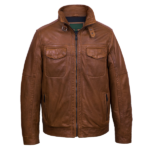 RideElite Men's Biker Bomber Style Leather Jacket