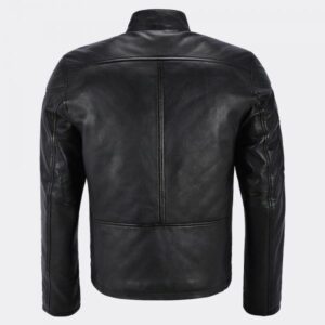 Black Biker Cafe Racer Motorcycle Classic Slim Fit Mens Real Leather Jacket