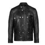 Black Men's New Style Motorbike Leather Jacket