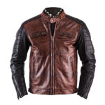 RideFlex Cruiser Rag Motorcycle Leather Jacket