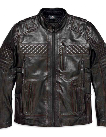 Harley Davidson Motorcycle Triple Vent System Ironstone Leather Jacket
