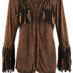 Brown Women's Fringe Leather Jacket | Cowgirl Chic