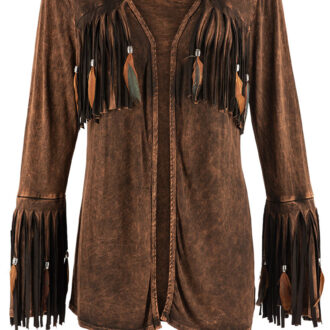 Brown Women Fringe Leather Jacket | Cowgirl Jacket