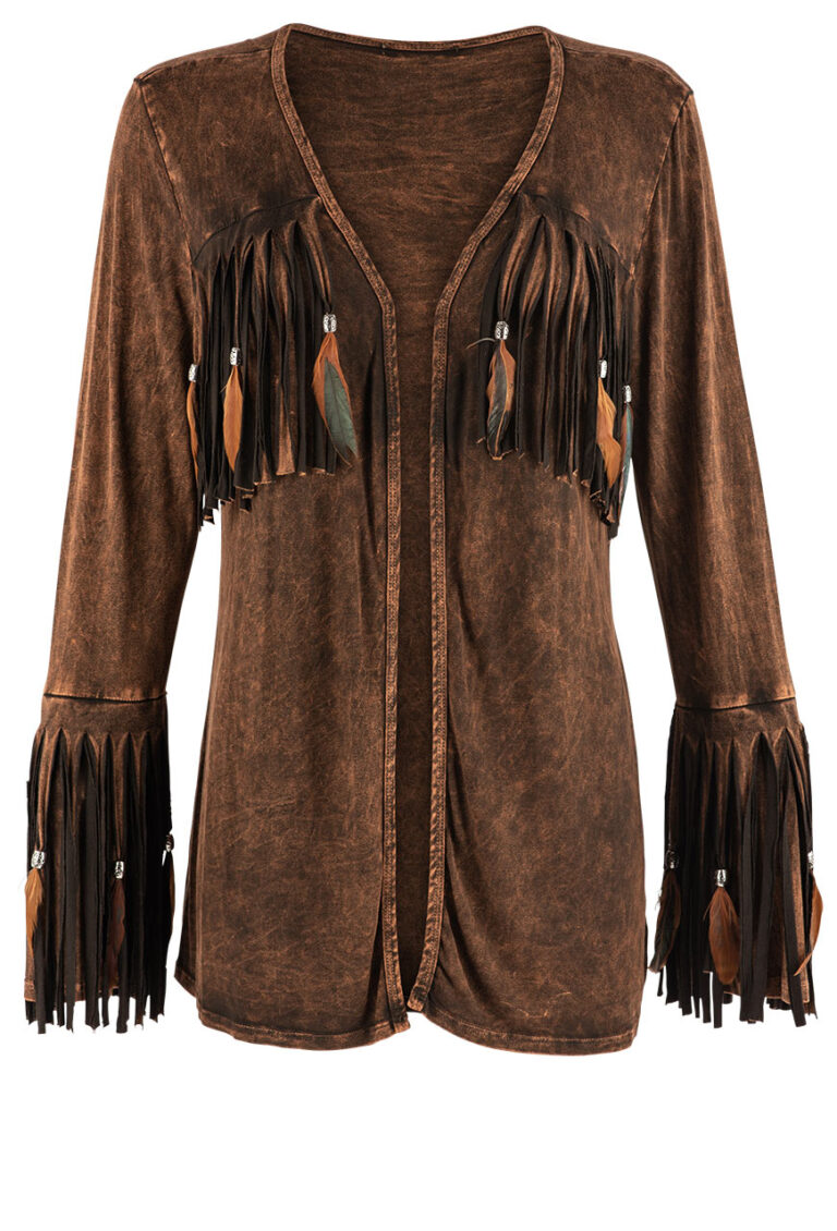 Brown Women Fringe Leather Jacket | Cowgirl Jacket