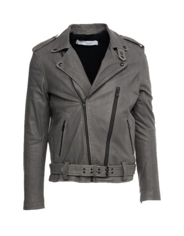 Lapel Collar Style Leather Jacket