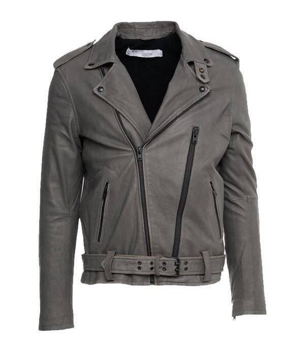 Lapel Collar Style Leather Jacket
