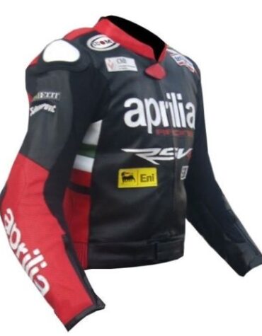 Max Biaggi Aprilia Motorcycle Leather Jacket