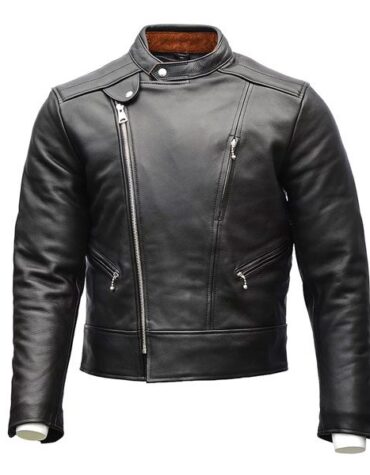 Mens Black Armoured Motorbike Leather Jacket