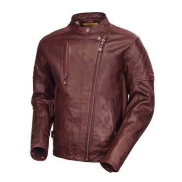 Mens Oxblood Real Leather Motorcycle Jacket