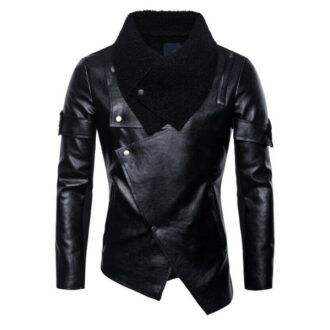 Motorcycle Outwear Mens Irregular Punk Real Leather Jacket