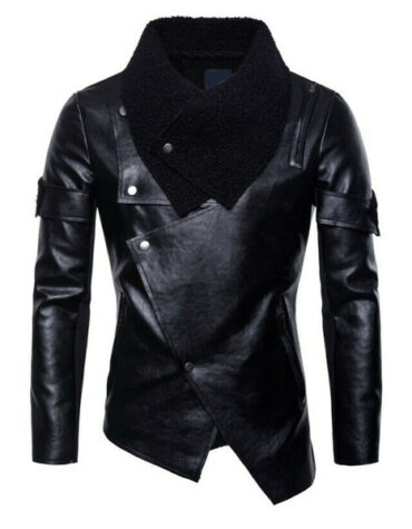 Motorcycle Outwear Mens Irregular Punk Real Leather Jacket