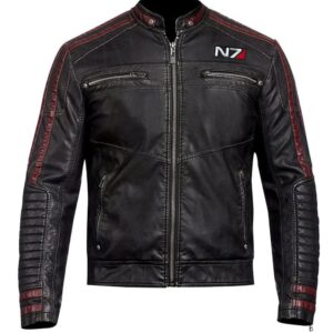 New Mass Effect 3 N7 Genuine Black Leather Jacket