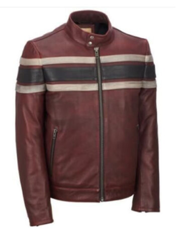 New Men Motorcycle Racing Biker Cowhide Leather Stylish Jacket