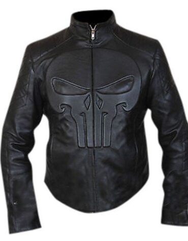 The Punisher Black Biker Faux Leather Jacket