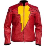 Shazam Red Faux Leather Jacket Costume