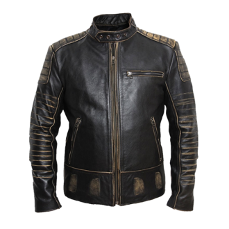 Vintage Cowhide Men Motorcycle Leather Jacket