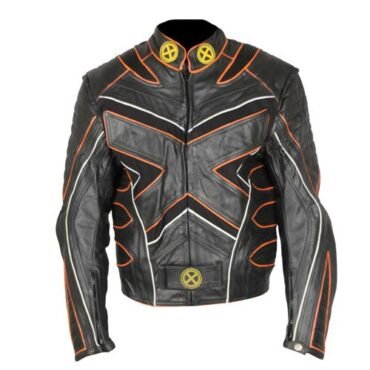 X Men 2 United Black Biker Genuine Real Leather Jacket