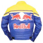 Yellow Red Bull Motor Biker Leather Jacket