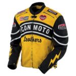 Yellow Icon Moto Leather Jacket with CE Armor