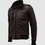 Classic Leather Bomber Jacket - Timeless Style for Men