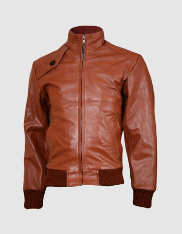 Fashion Centric Tan Brown Leather Jacket For Men