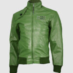 Lightweight Soft Green Leather Bomber Jacket Men - Fresh and Stylish Outerwear