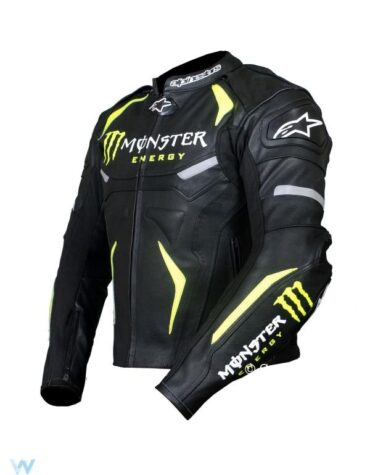 Monster Energy Motorbike Racing Real Leather Jacket