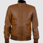 Tan Leather Bomber Jacket Men - Timeless Elegance