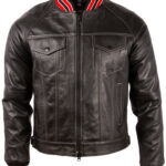 Men's Real Leather Varsity Bomber Fashion Jacket - Classic Style