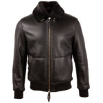 Men's Premium Genuine Leather Shearling Fashion Bomber Jacket: Embrace Timeless Elegance and Unrivaled Comfort