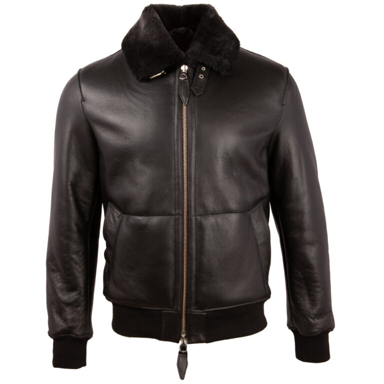 Men's Real Leather Shearling Fashion Bomber Jacket