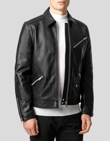 Benn Black Motorcycle Leather Jacket