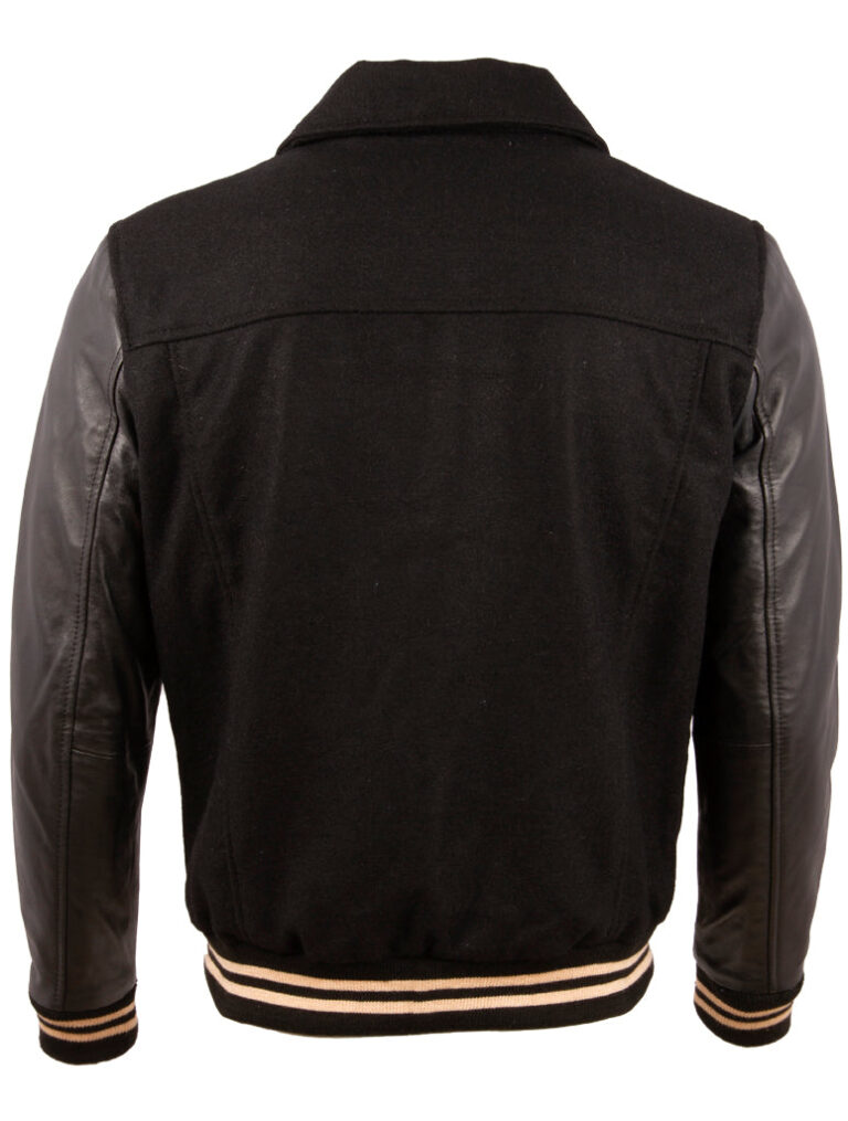 Men's Real Leather and Wool Varsity Bomber Fashion