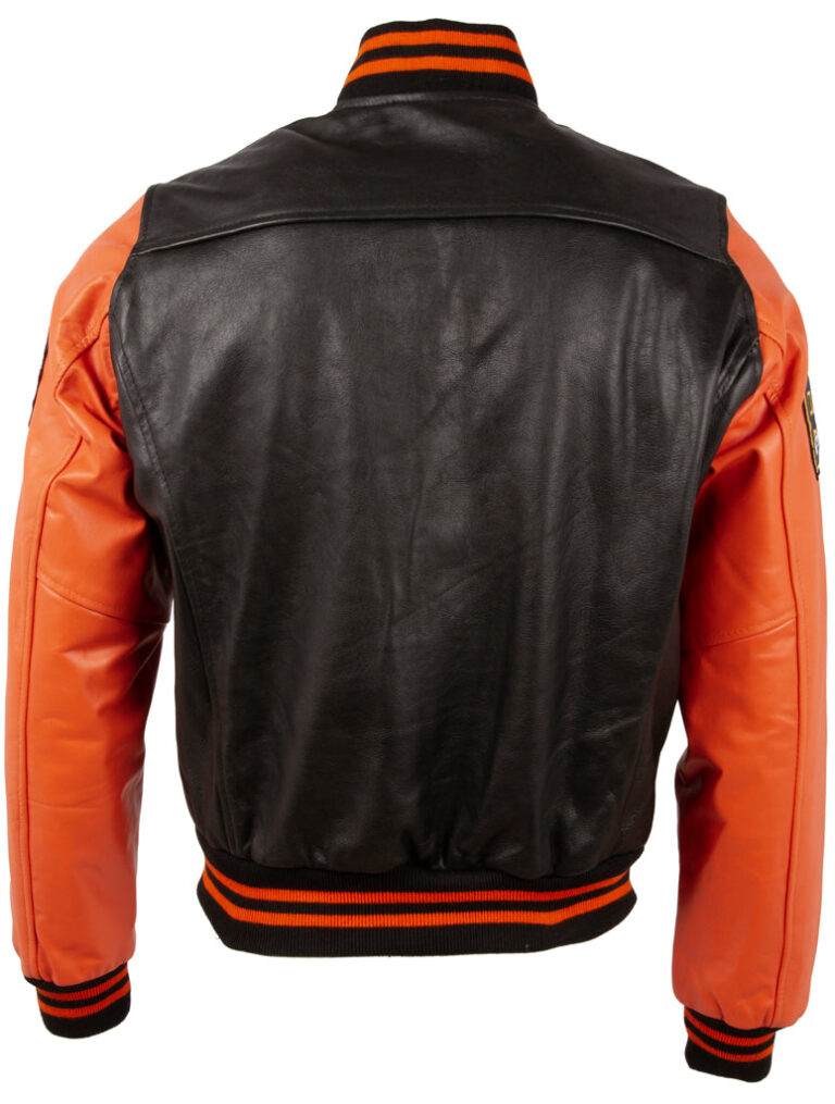 Men's Real Cow Hide Leather Varsity Patch Bomber