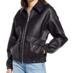 Timeless Classic: Aida Black A-2 Bomber Jacket