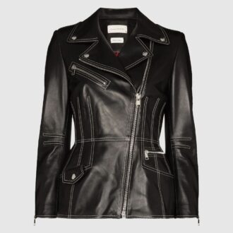 Women's Stylish Black Lambskin Leather jacket