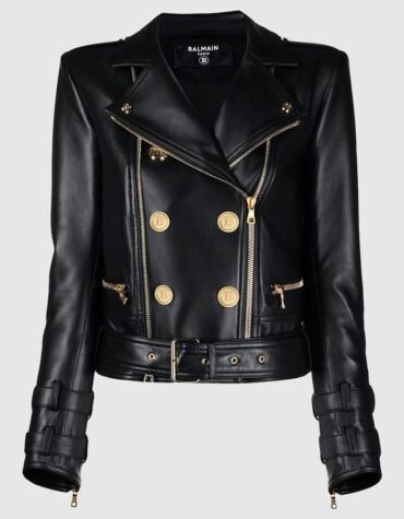 Stylish Black leather jacket women